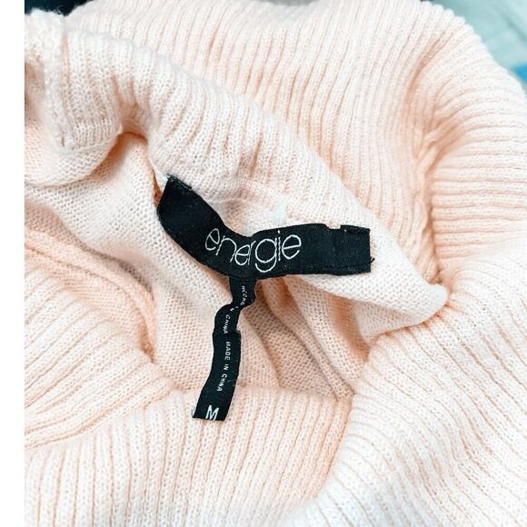 Energie Long Sleeve Juniors Metallic Cowl Neck Mini Sweater Dress Size M - Picture 6 of 6